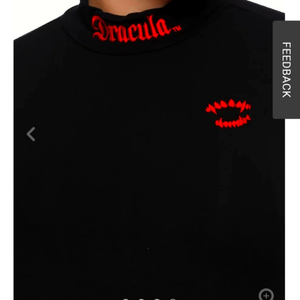 HOT-TOPIC Universal Monsters Dracula Mock Shirt NWOT ❤🩸👻